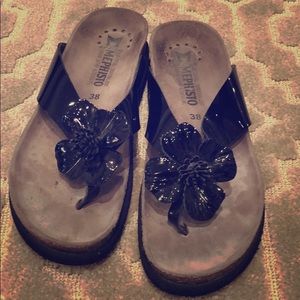 Mephisto leather flip flops